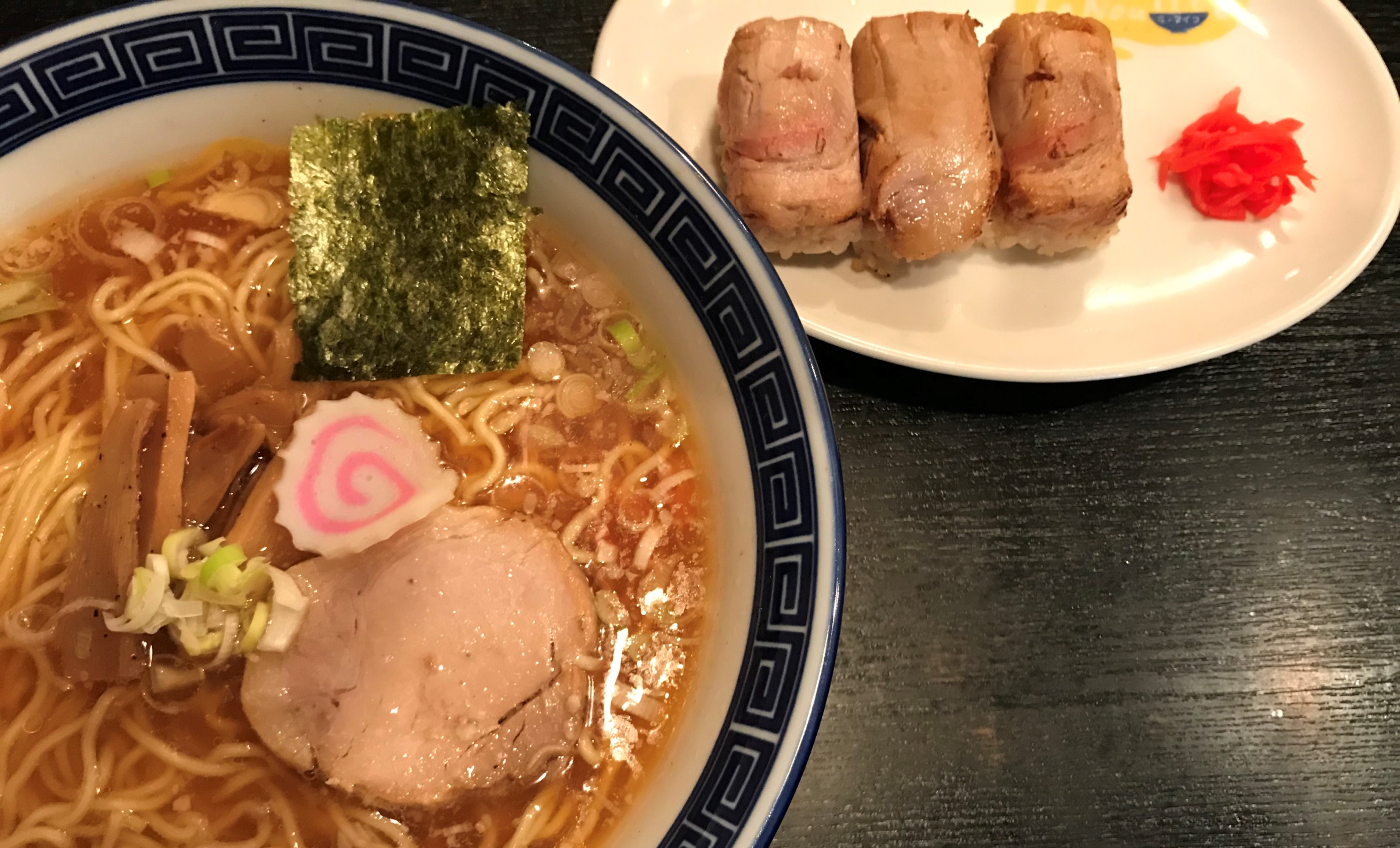 ランチセット　東京ラーメンとチャーシュー握り（3貫）