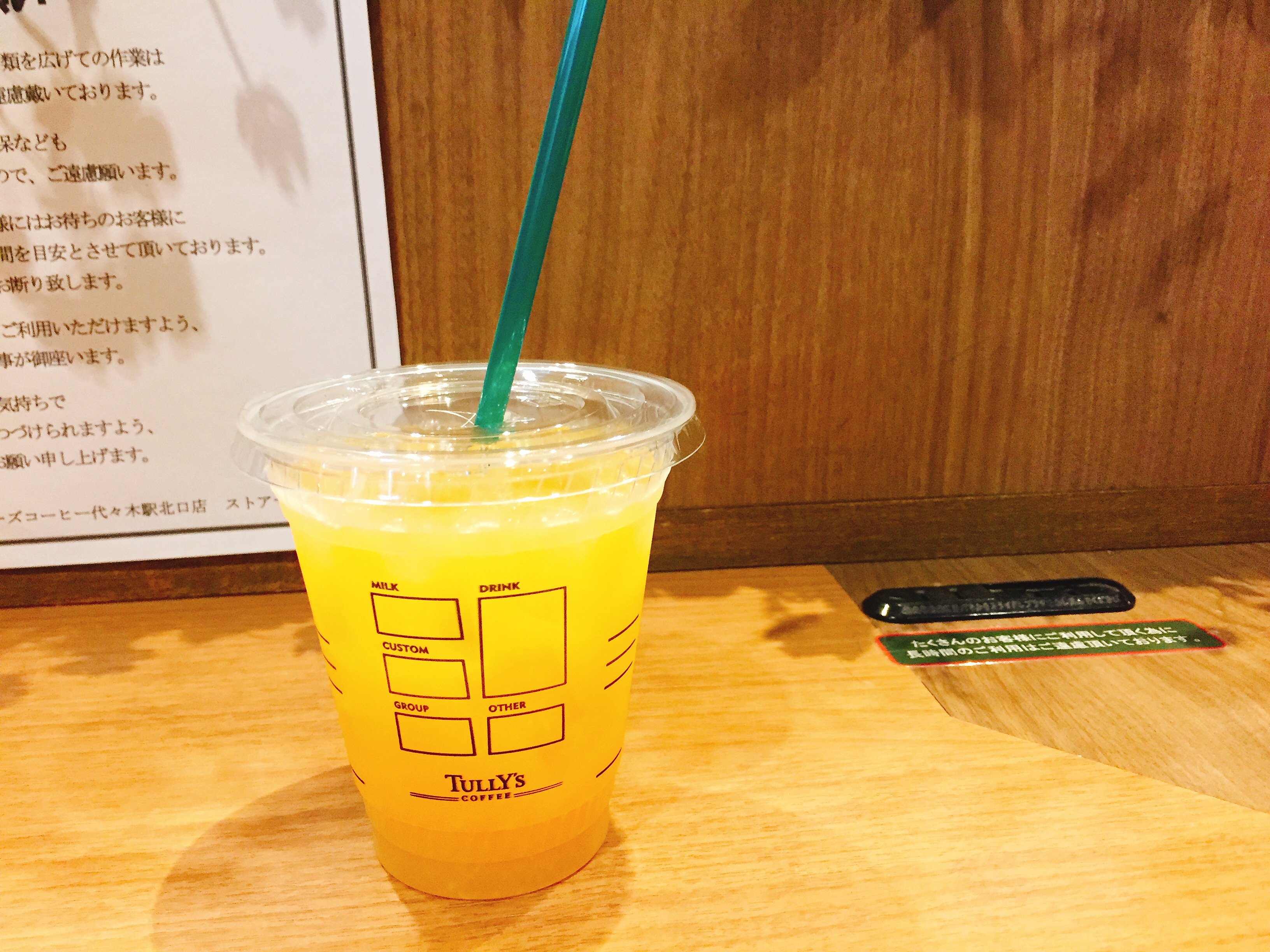 代々木駅北口 電源カフェ タリーズコーヒー Wi-Fi
